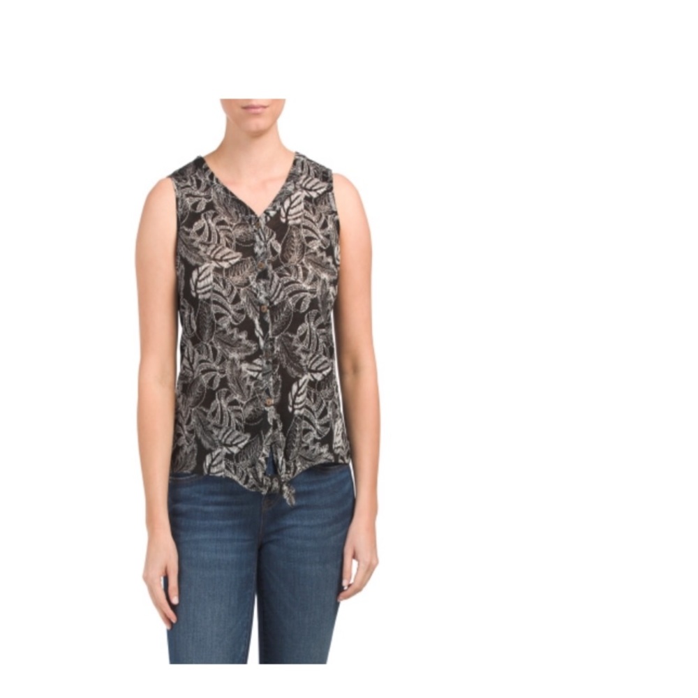 NWT Rachel Zoe Jungle Print Tie Front Top
